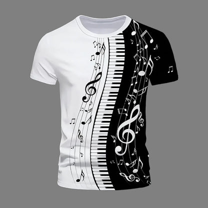 Kids Musical Notes Keyboard T-Shirt Short Sleeve Tee Boys Girls - KIDZADORA Kids Clothing UK