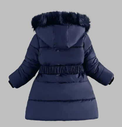 Girls Coat, Blue Coat Kids, Hooded, Padded, Winter Kids Outerwear, KIDZADORA Children's Clothing UK