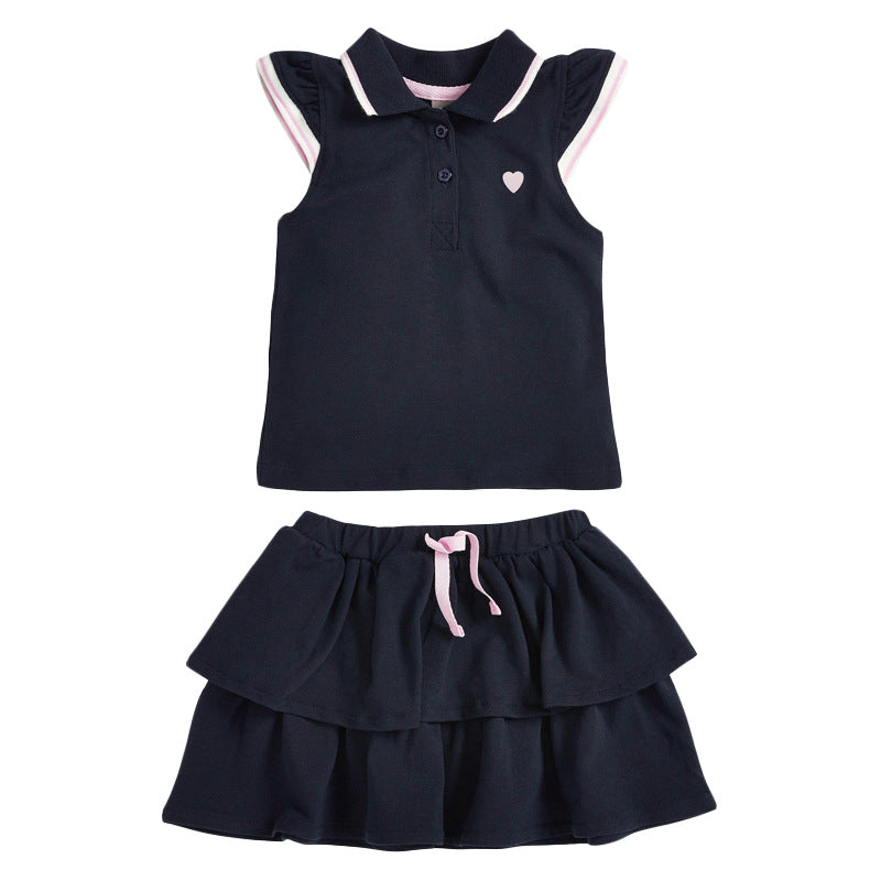 Girls/Toddler Polo Shirt & Skirt Set 2-7 Years