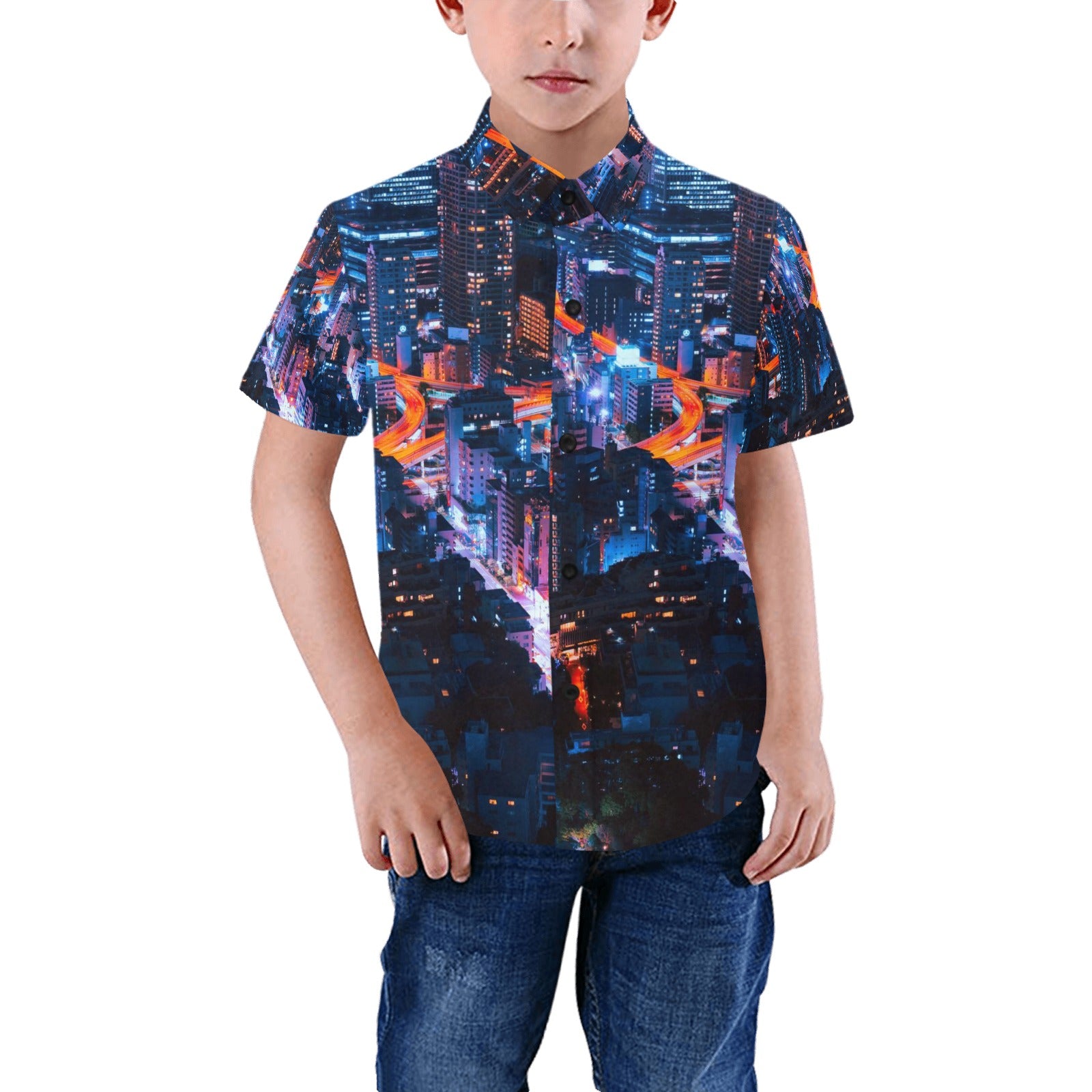 KIDZADORA Brand | Boys Short Sleeve All-Over Printed Shirt | Boys Shirt |  Sublimated Boys Shirt | KIDZADORA UK 