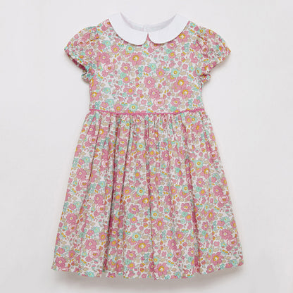 Girls Classic Floral Dress with Peter Pan Collar | KIDZADORA Kids Clothing UK