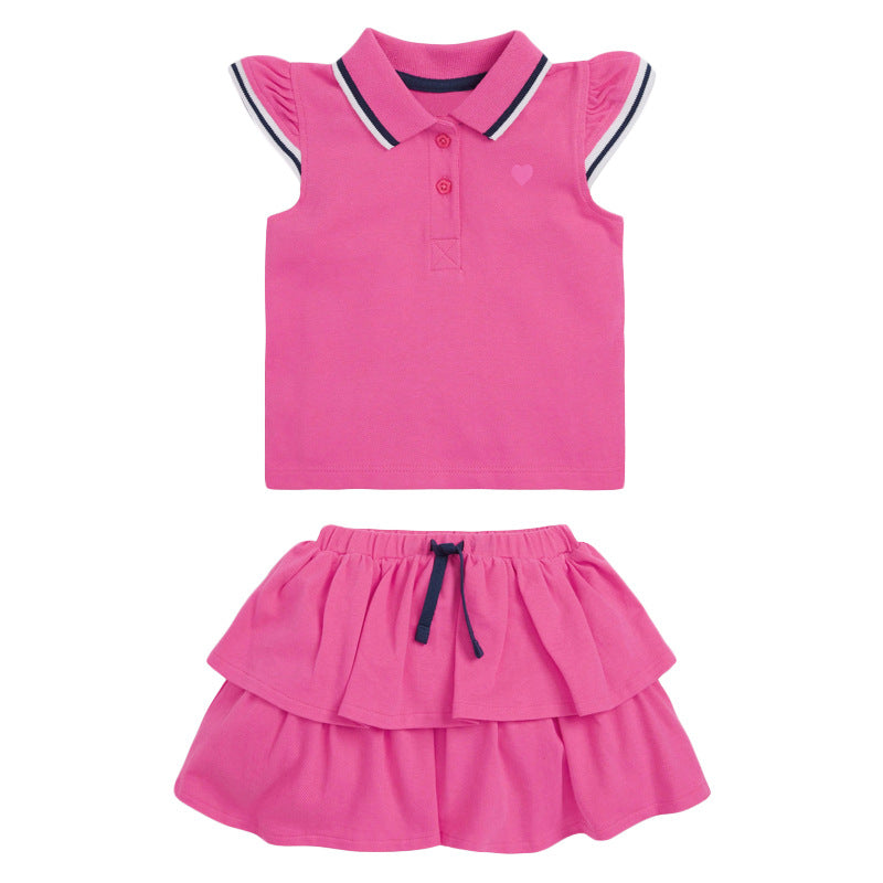 Girls/Toddler Polo Shirt & Skirt Set 2-7 Years