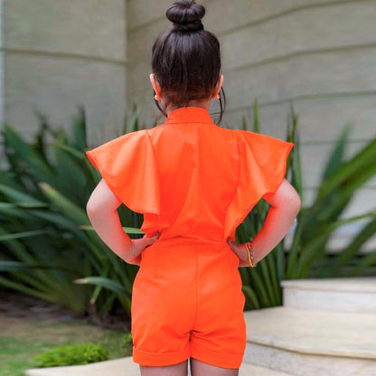 Girls Orange Jumpsuit 2-7 Years