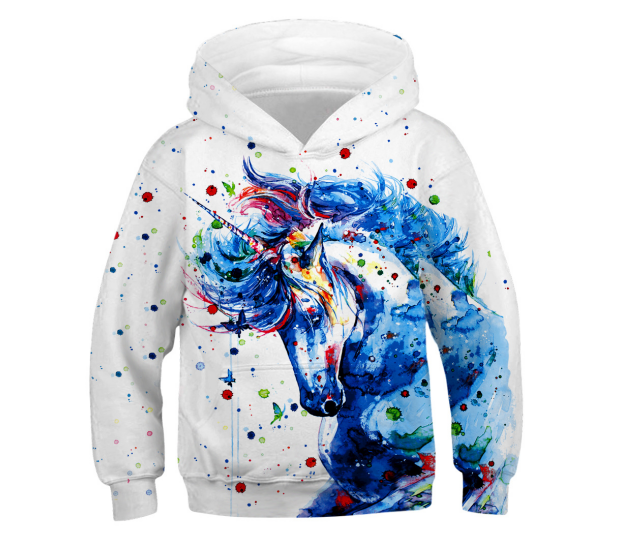 Girls Unicorn Hooded Sweatshirt 5-12 years