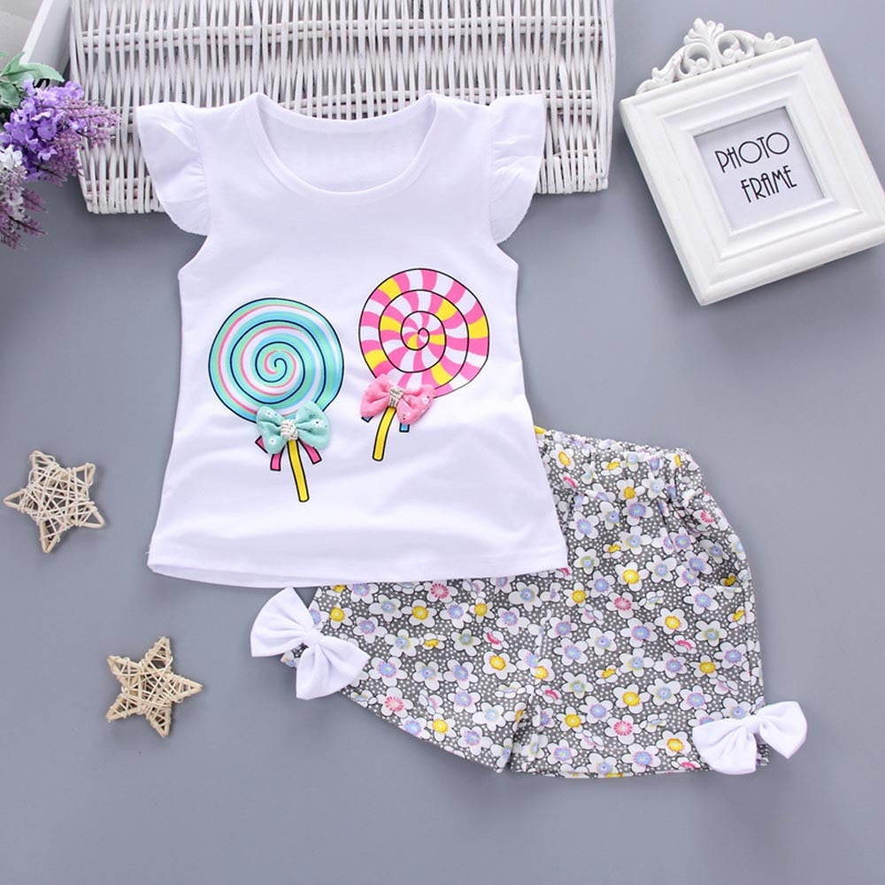 Baby Girl T-shirt+Shorts Set 18m-4 Years