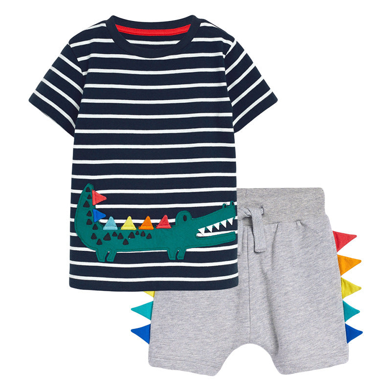 Dinosaur Top + Shorts 2-7 Years | Boys Dinosaur T-shirt + Shorts Set | Dinosaur Clothing Set for Boys | KIDZADORA Baby & Kids Clothing | London | Essex