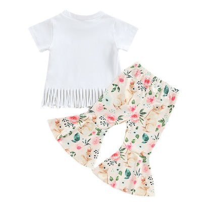 Baby Girls 2pc Summer Outfit | Toddler T-shirt + Pants Set | KIDZADORA Baby, Boys & Girls Clothing | UK | London Kids Clothes | Essex Kids Clothing