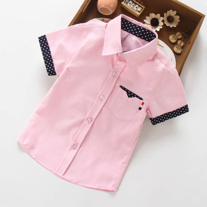 Boys Pink Formal Short Sleeved Shirt | Boys Gentlemans Shirt | Formal Toddler Shirt | KIDZADORA UK Baby & Kids Clothing