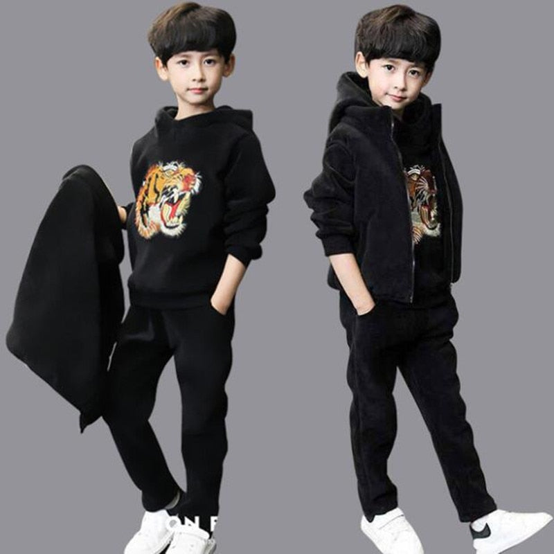 Boys & Girls 3pc Black Tracksuit | Kids Navy Casual Sports Wear | 4-12 Year Old Kids Clothing | KIDZADORA.COM UK Baby & Children's Clothing