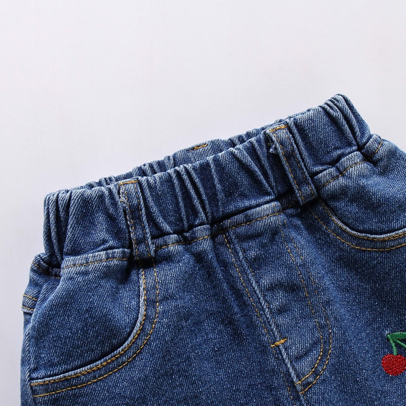 Kids Clothes | Blue Jeans 2-6 Years | Embroidered Girls Jeans | Pull-up Children's Denim Blue Jeans | KIDZADORA Baby & Children's Clothing | London | Essex