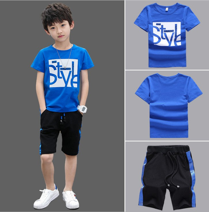 Boys T-shirt + Shorts | Boys Blue T-shirt + Shorts Set | KIDZADORA Boys Clothing UK