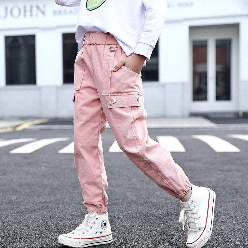 Girls Trendy Cargo Trousers 4-12 Years