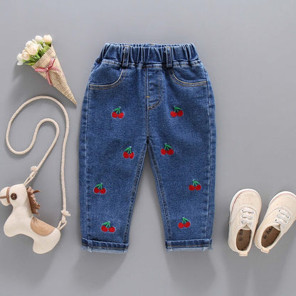 Kids Jeans 2-6 Years | Embroidered Girls Jeans | Pull-up Children's Denim Blue Jeans | KIDZADORA Baby & Children's Clothing | London | Essex