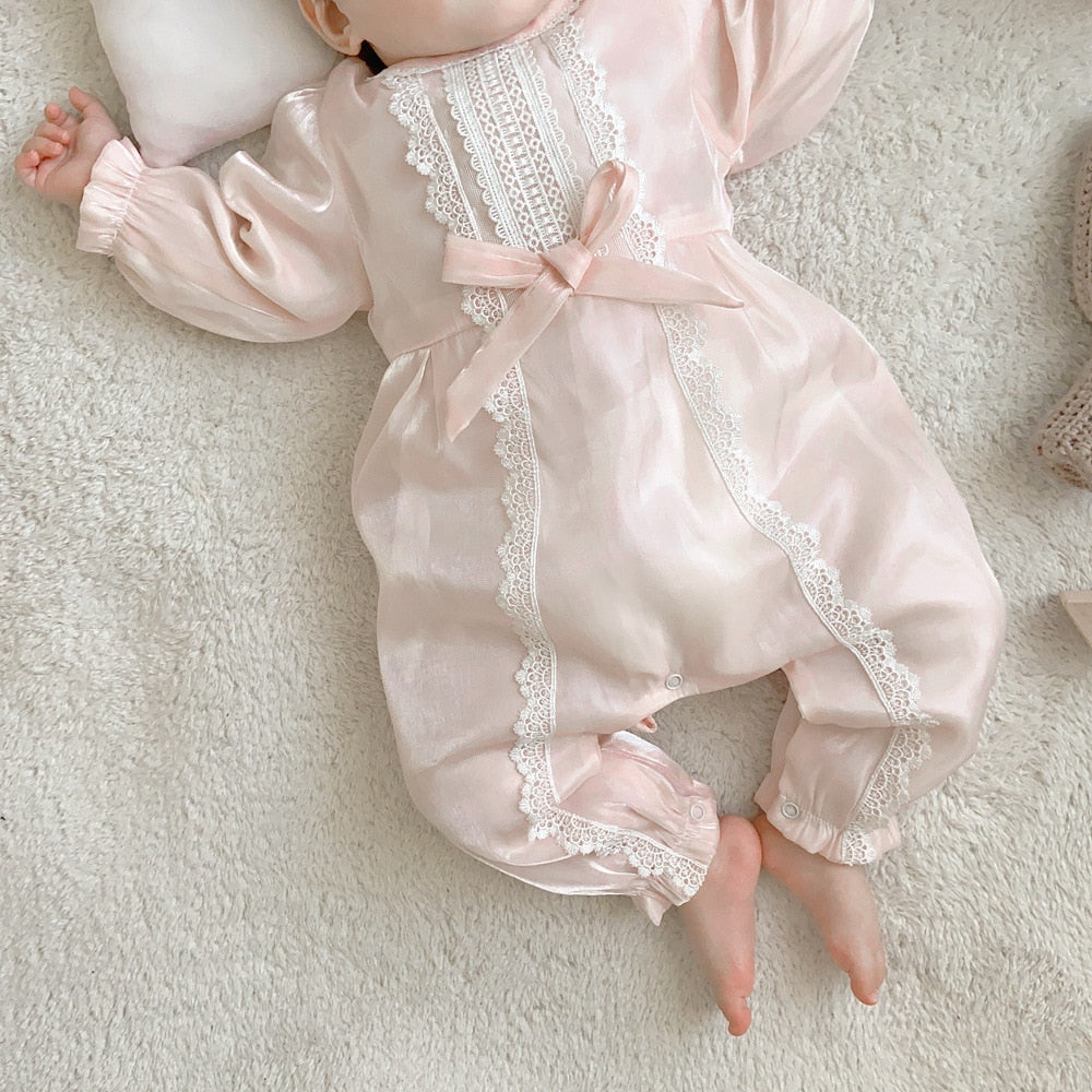 Baby Girls Pink Christening Outfit | Baby Romper Suit | Baby Occasion Wear | KIDZADORA UK