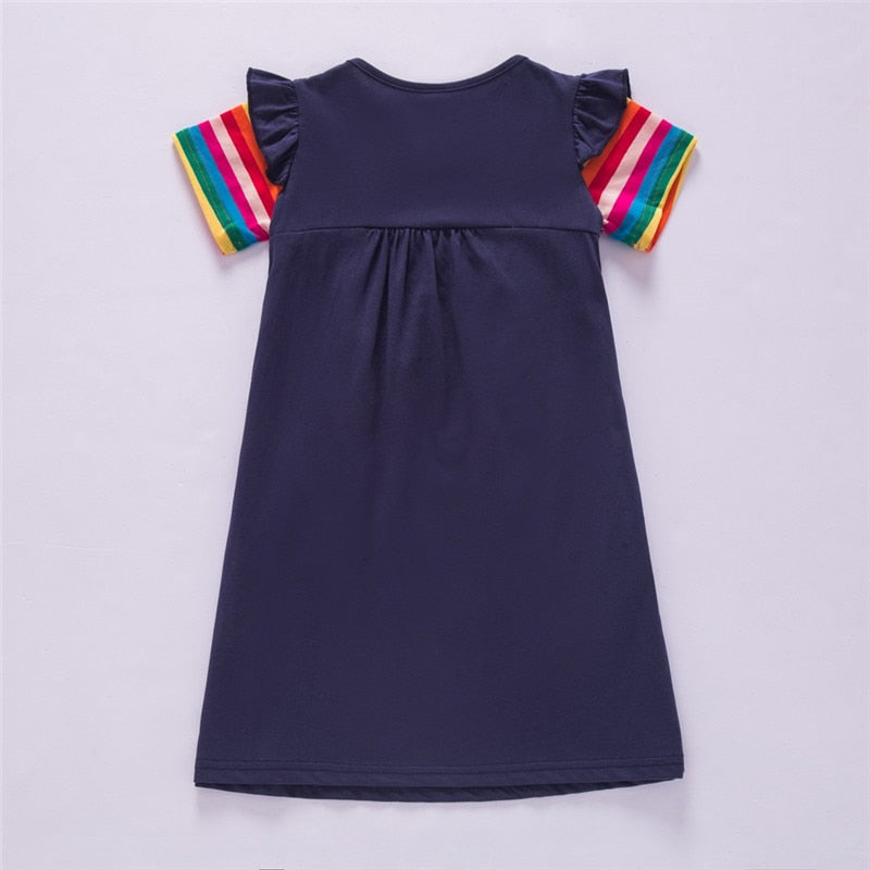 Girls Navy Summer Butterfly Dress | Kids Spring + Summer Dress | KIDZADORA Baby & Children's Clothing | London Kids Clothing | Kids Clothes Essex | France | Italy | Germany | International Kids Fashion