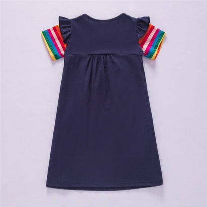 Girls Navy Summer Butterfly Dress | Kids Spring + Summer Dress | KIDZADORA Baby & Children's Clothing | London Kids Clothing | Kids Clothes Essex | France | Italy | Germany | International Kids Fashion