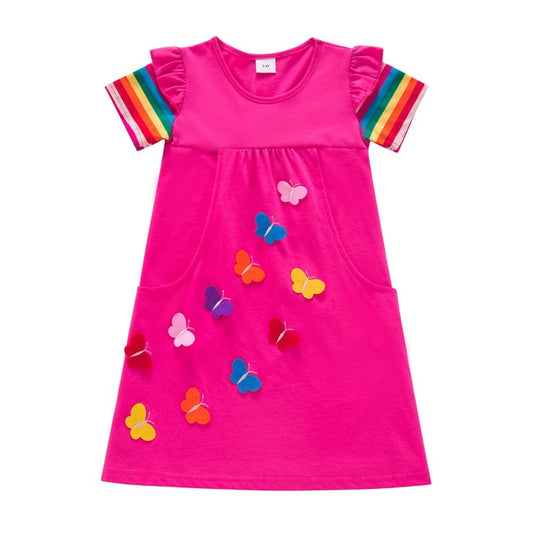 Girls Short Sleeve Summer Butterfly Dress | Kids Spring + Summer Dress | KIDZADORA Baby & Children's Clothing | London Kids Clothing | Kids Clothes Essex | France | Italy | Germany | International Kids Fashion