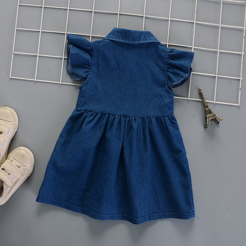 Toddlers Denim Dress | Blue Denim Dress | Girls Denim Dress Summer | KIDZADORA Baby & Children's Clothing | London | UK