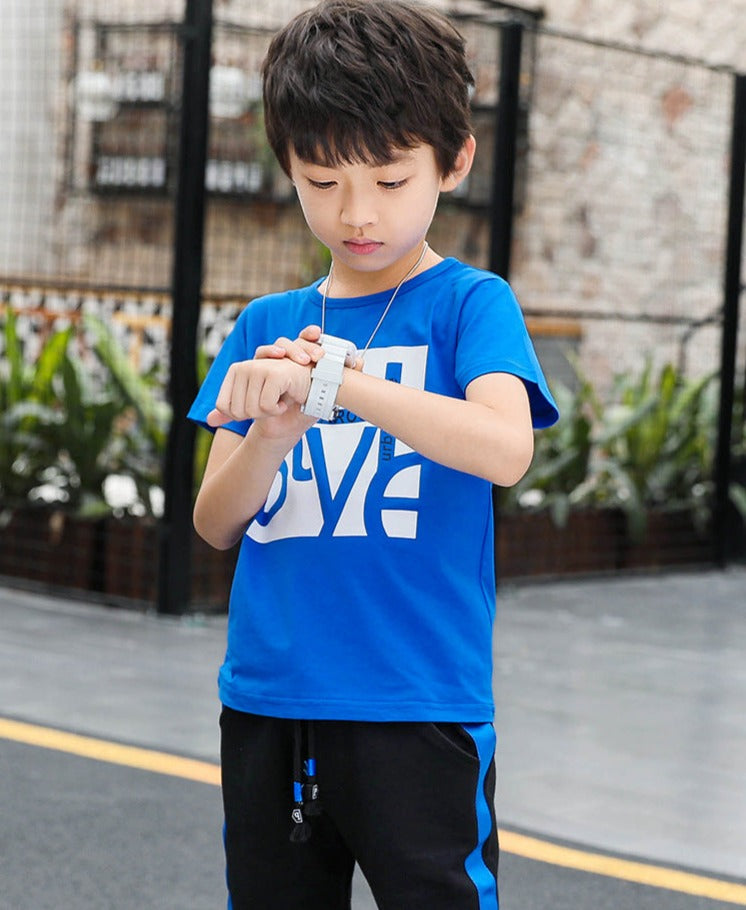 Boys T-shirt + Shorts | Boys Blue T-shirt + Shorts Set | KIDZADORA Kids Clothing UK