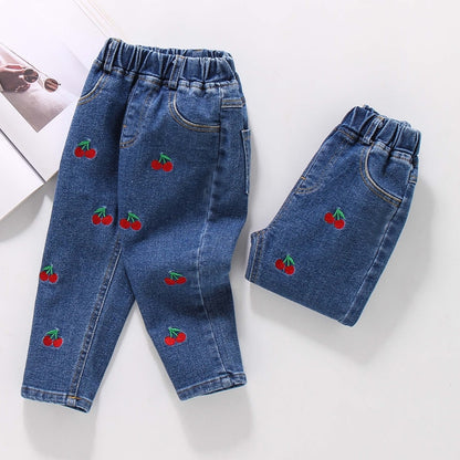 Kids Jeans 2-6 Years | Embroidered Girls Jeans | Pull-up Children's Denim Blue Jeans | KIDZADORA Baby & Children's Clothing | London | Essex | UK