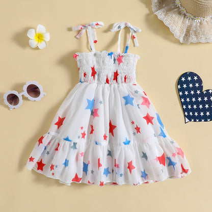 Girls Summer A-line Tulle Slip Dress | Girls USA Independence Summer Dress | KIDZADORA Kids Clothing | London