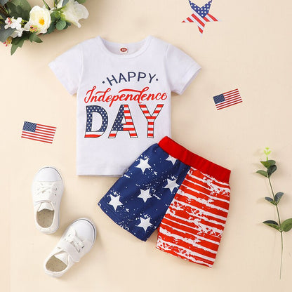 Kids Independence Day Shorts + T-shirt Clothes Set | Independence Day Clothes for babies & kids | KIDZADORA Baby & Children's Clothing UK | London | Essex Kids Clothing Store