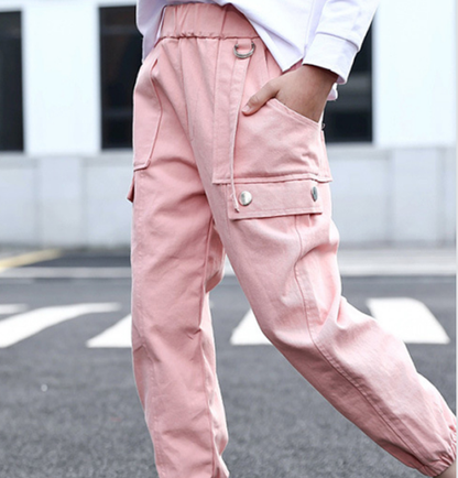 Girls Trendy Cargo Trousers 4-12 Years