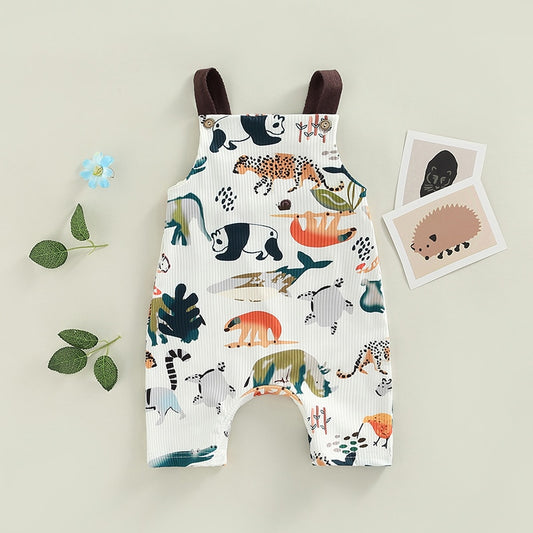 Baby Dungarees | Baby Jumpsuit | Baby Romper | Animal Print Romper | KIDZADORA Baby Clothes | UK