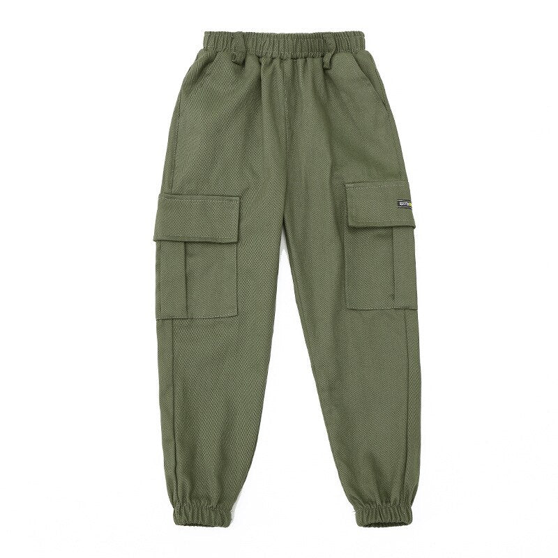 KIDZADORA.COM | UK Baby & Children's Clothing | Boys Green Cargo Trousers/Pants with Pockets