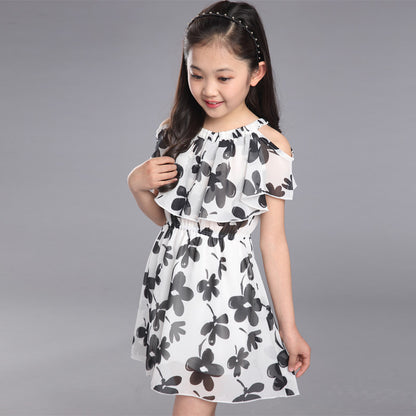 White Chiffon Dress for Girls