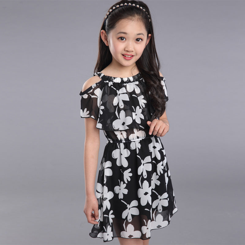 Black Chiffon Dress for Girls